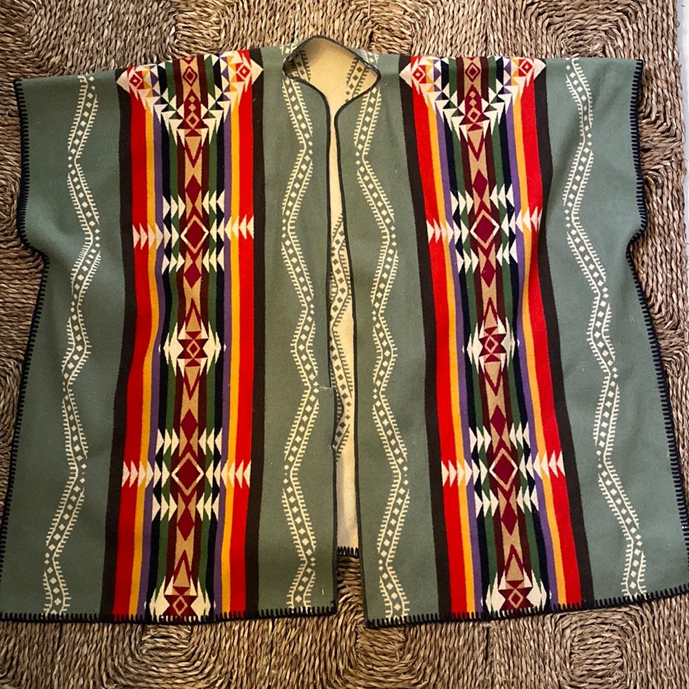 Vintage wool poncho. Looks like a Pendleton